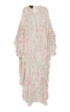 Giambattista Valli Ruffled Dolman Floral Silk Coverup Dress
