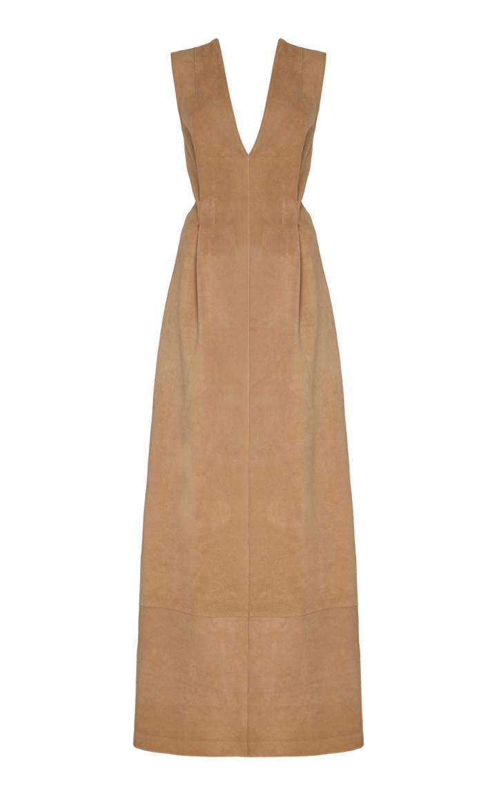 Albus Lumen V-neck Suede Dress