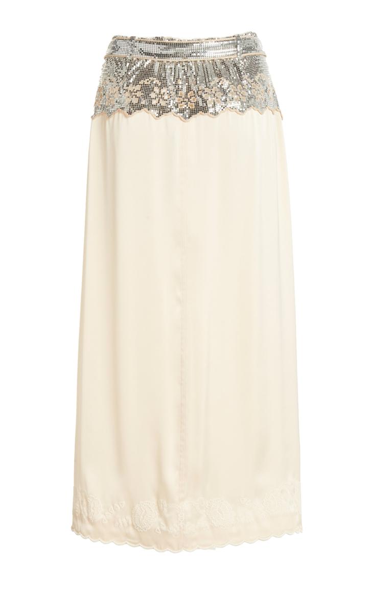 Moda Operandi Paco Rabanne Embellished Mesh Midi Skirt