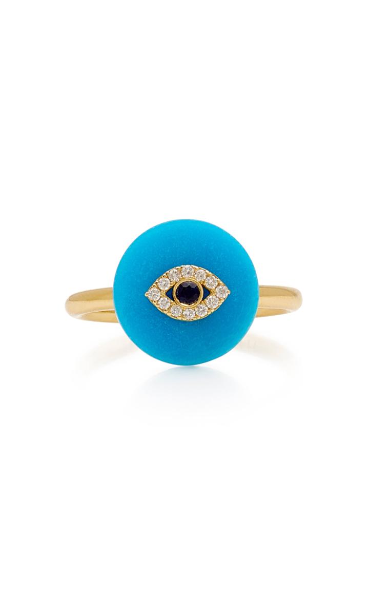 Noush Jewelry Coexist 18k Gold, Turquoise And Diamond Ring