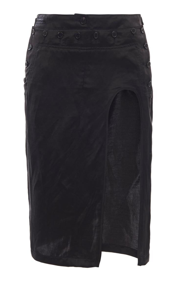 Moda Operandi Ann Demeulemeester Cutout Satin Skirt Size: 38