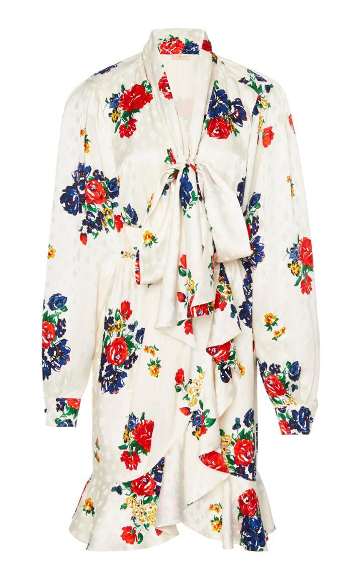 Moda Operandi Tory Burch Printed Wrap Silk Dress Size: 0