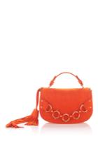 Roberto Cavalli Suede Ring Shoulder Bag