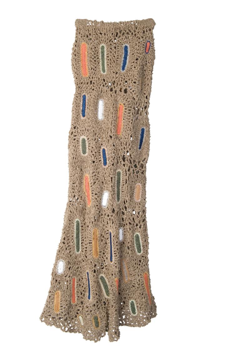 Tuinch High Waist Silk Blend Hand Crochet Skirt