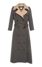 Khaite Charlotte Houndstooth Wool-tweed Trench Coat