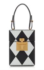 Moda Operandi Oscar De La Renta Alibi Diamond-printed Leather Top Handle Bag