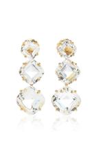 Goshwara Gossip 18k Yellow Gold Diamond And Rock Crystal Earrings
