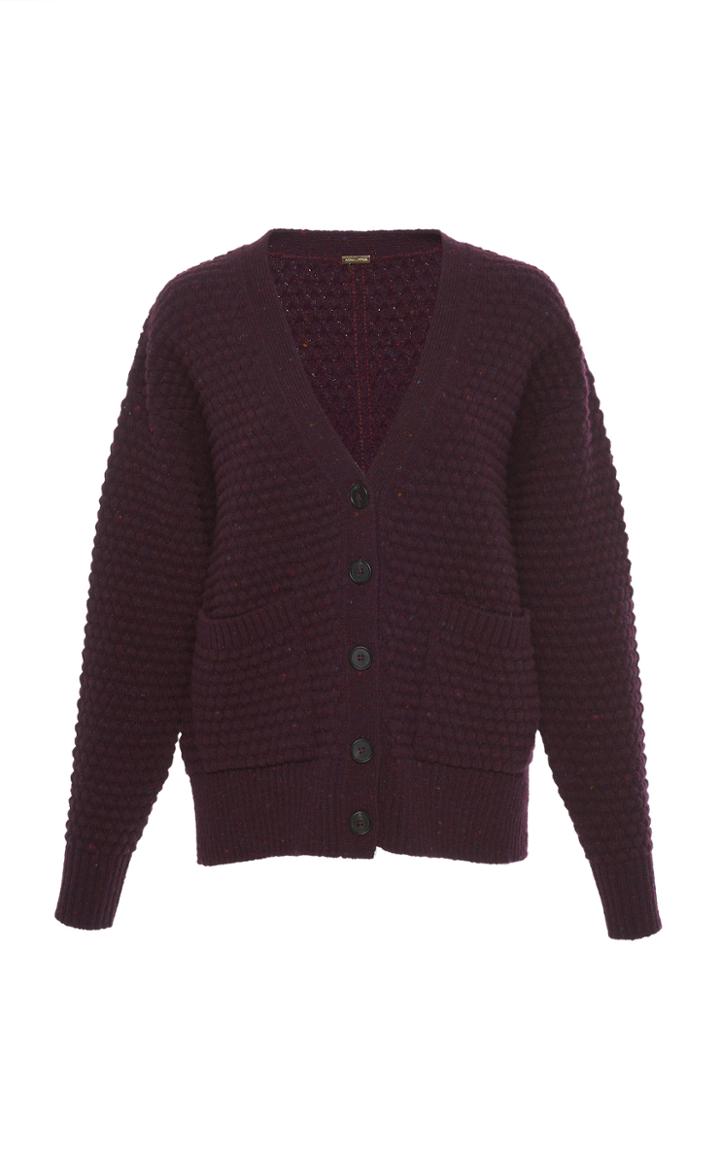 Adam Lippes Marled Wool Cashmere Cropped Cardigan