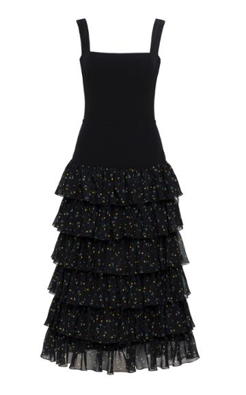 Ulyana Sergeenko Demi Couture Tiered Floral Dress