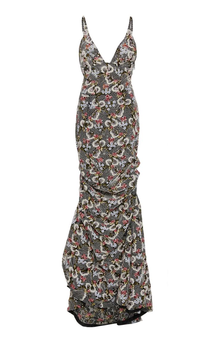 Brock Collection Oheida Hand-embellished Cotton-blend Gown