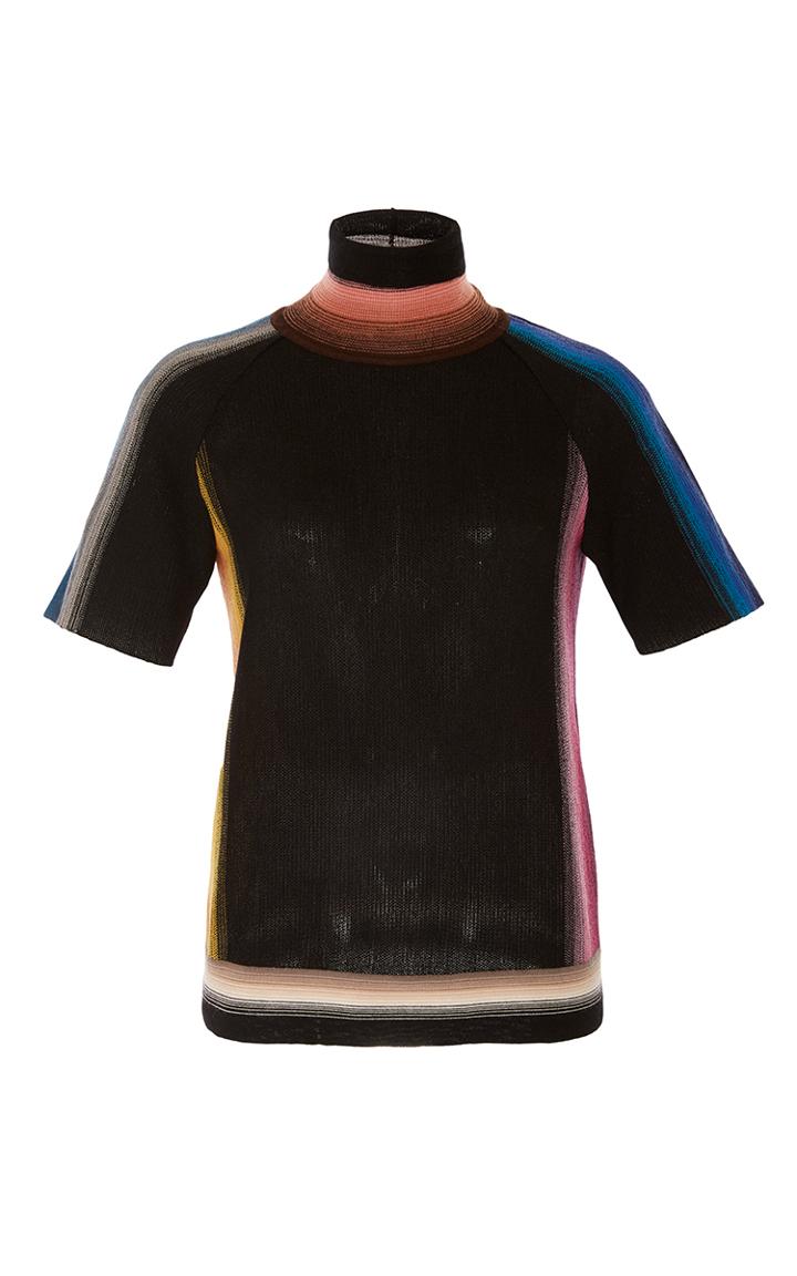 Missoni Colorblock Wool Turtleneck Top