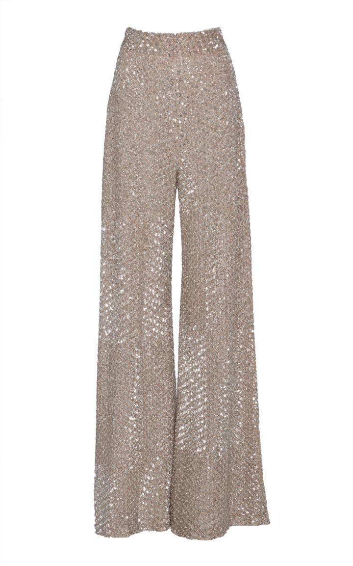 Jonathan Simkhai Dimensional Sequin Wide Leg Pant