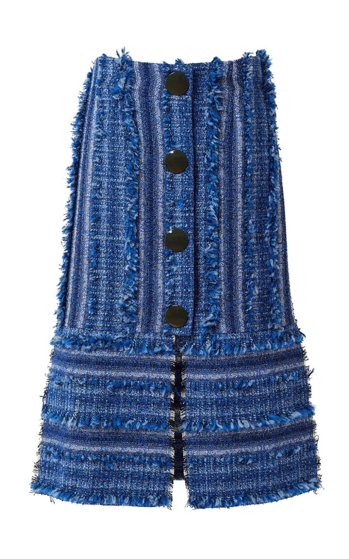 Rodebjer Lake Striped Textured Cotton-blend Midi Skirt