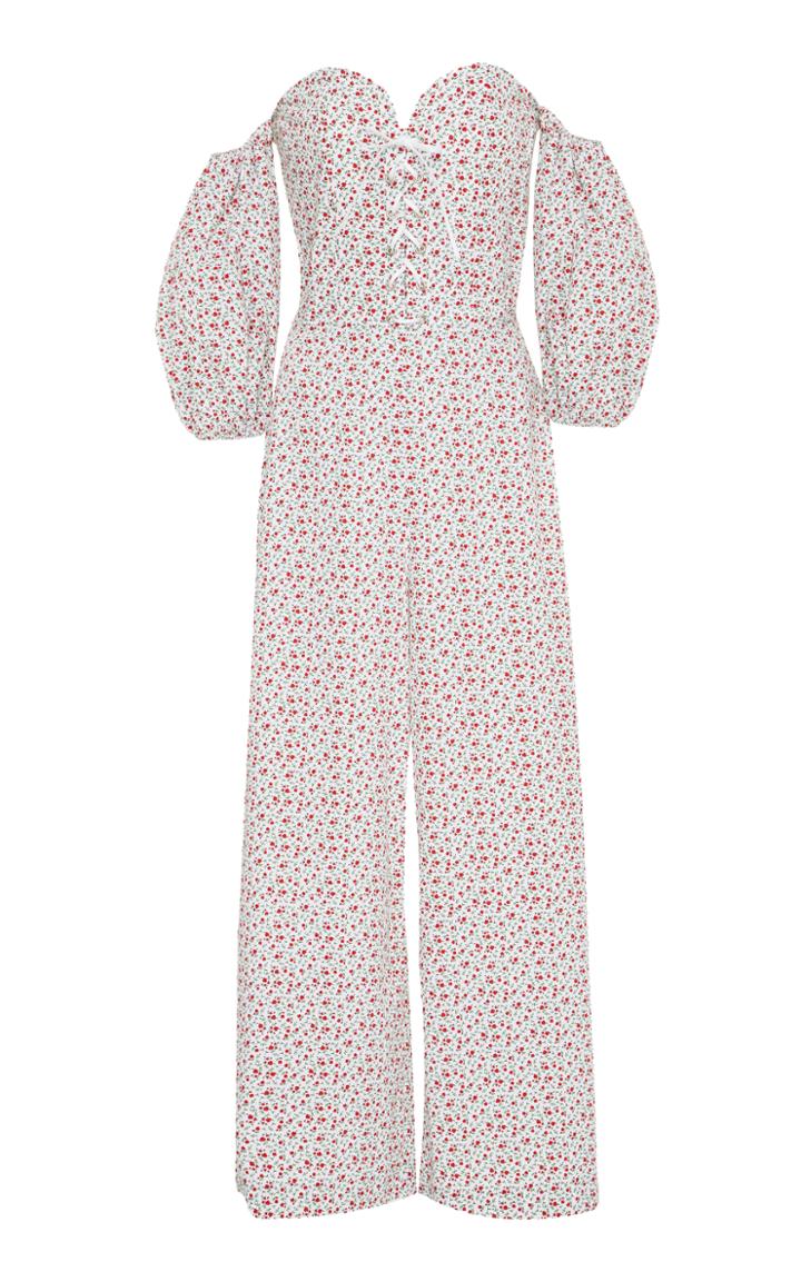 Vivetta Theemin Lace-up Off-the-shoulder Cotton Jumpsuit