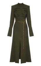 Aleksandre Akhalkatsishvili Chain Belt Wool Midi Dress