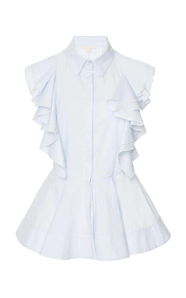 Antonio Berardi Sleeveless Ruffled Cotton Shirt