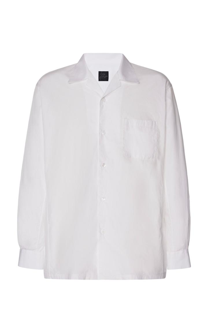 Yohji Yamamoto Cotton-poplin Open-collared Shirt