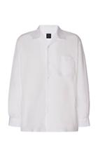 Yohji Yamamoto Cotton-poplin Open-collared Shirt