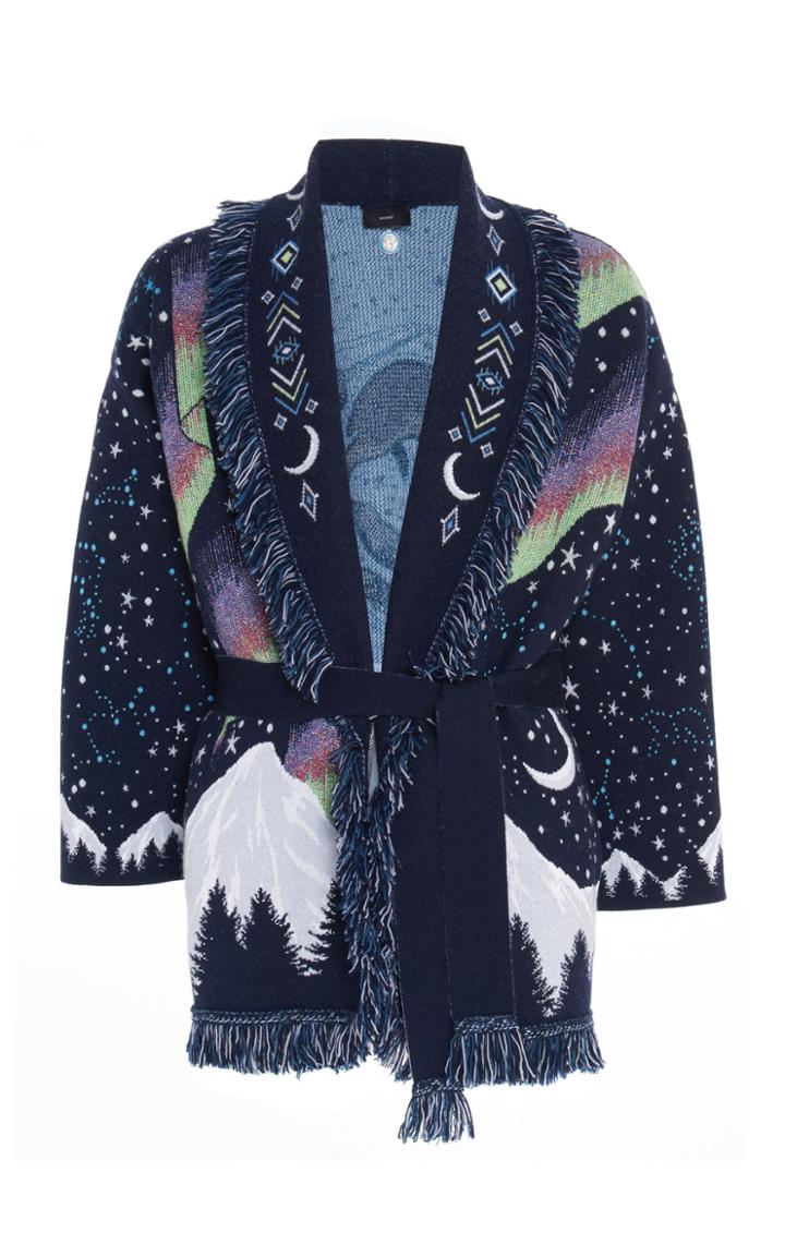 Alanui Circle Of Life Fringed Wool-blend Cardigan
