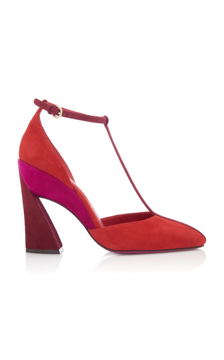 Salvatore Ferragamo Aede T-strap Suede Pumps