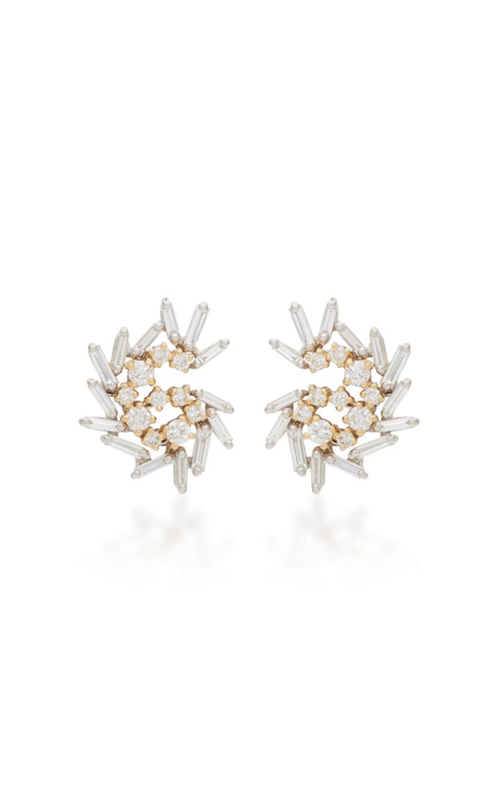 Suzanne Kalan 18k Yellow And White Gold Diamond Earrings