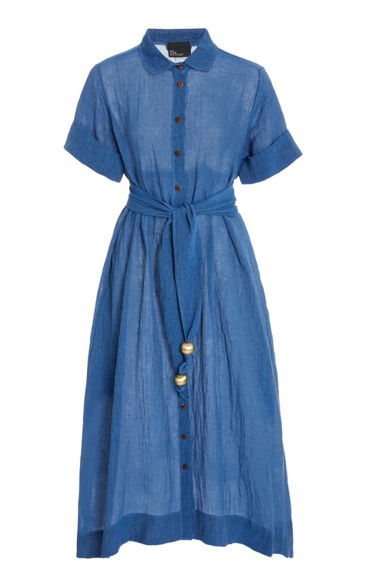 Lisa Marie Fernandez Collared Classic Denim Shirt Dress