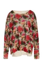 Adam Lippes Printed High-low Cashmere-silk Blend Top