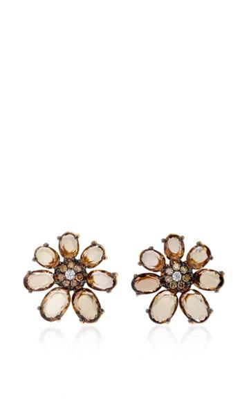 Bronia Quartz Flower Earrings