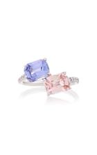 Bayco Purple & Orange Sapphires & Diamond Ring