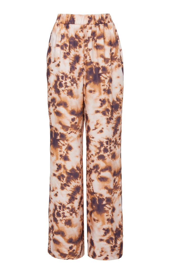 Nanushka Comet Tie-dye Satin Wide-leg Pants