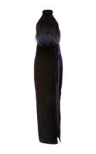 Sally Lapointe Velvet Corseted Halter Dress