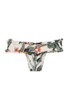 Patbo Smocked Tropical Print Bikini Bottoms