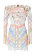 Balmain Crystal Embroidered Crepe Dress