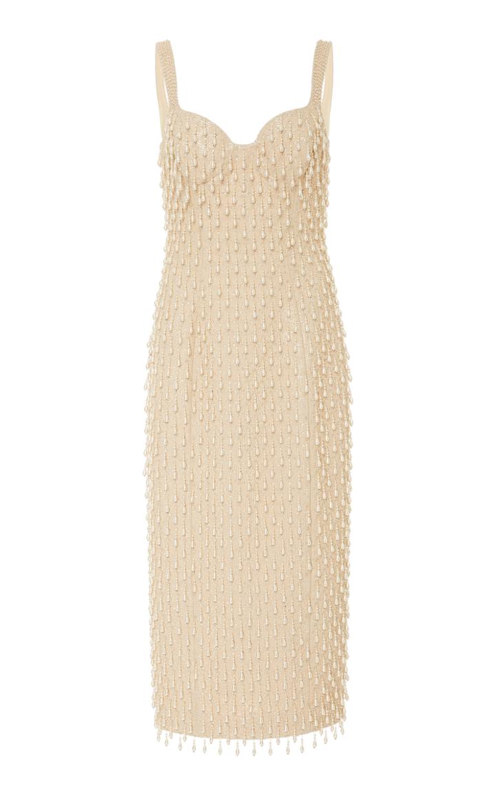 Michael Kors Collection Pearl Embroidered Sheath Dress
