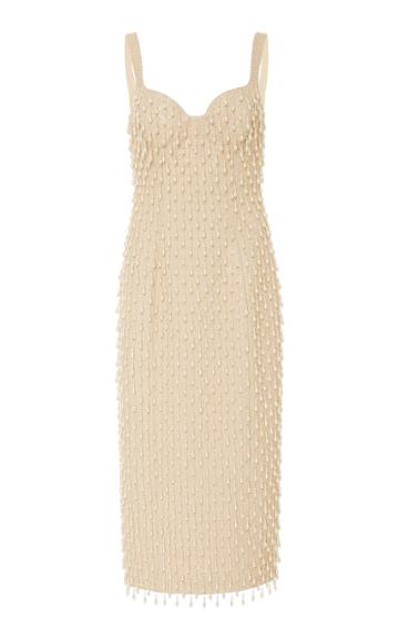 Michael Kors Collection Pearl Embroidered Sheath Dress
