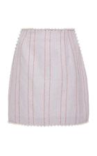 Markarian Stripe Burlap Mini Skirt