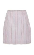 Markarian Stripe Burlap Mini Skirt