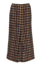 Victoria Beckham Box Pleat Tweed Midi Skirt