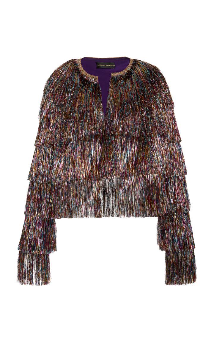 Moda Operandi Christian Siriano Harley Rainbow Fringe Jacket