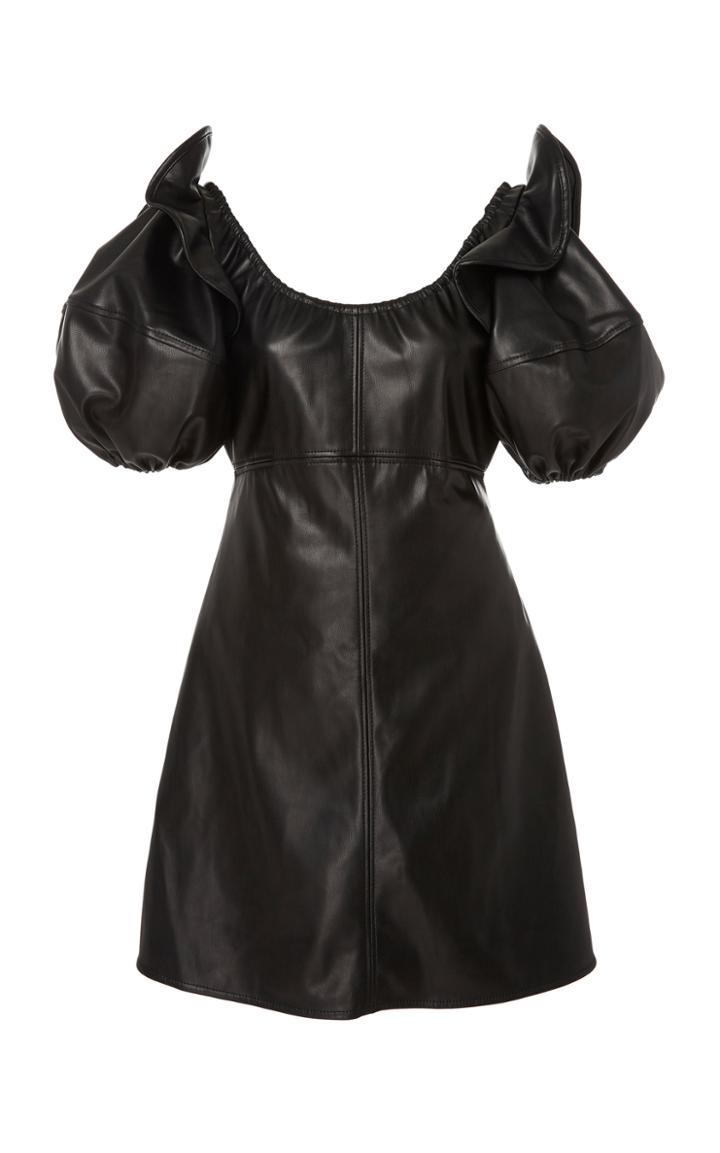 Ellery Valeria Off-shoulder Faux Leather Mini Dress