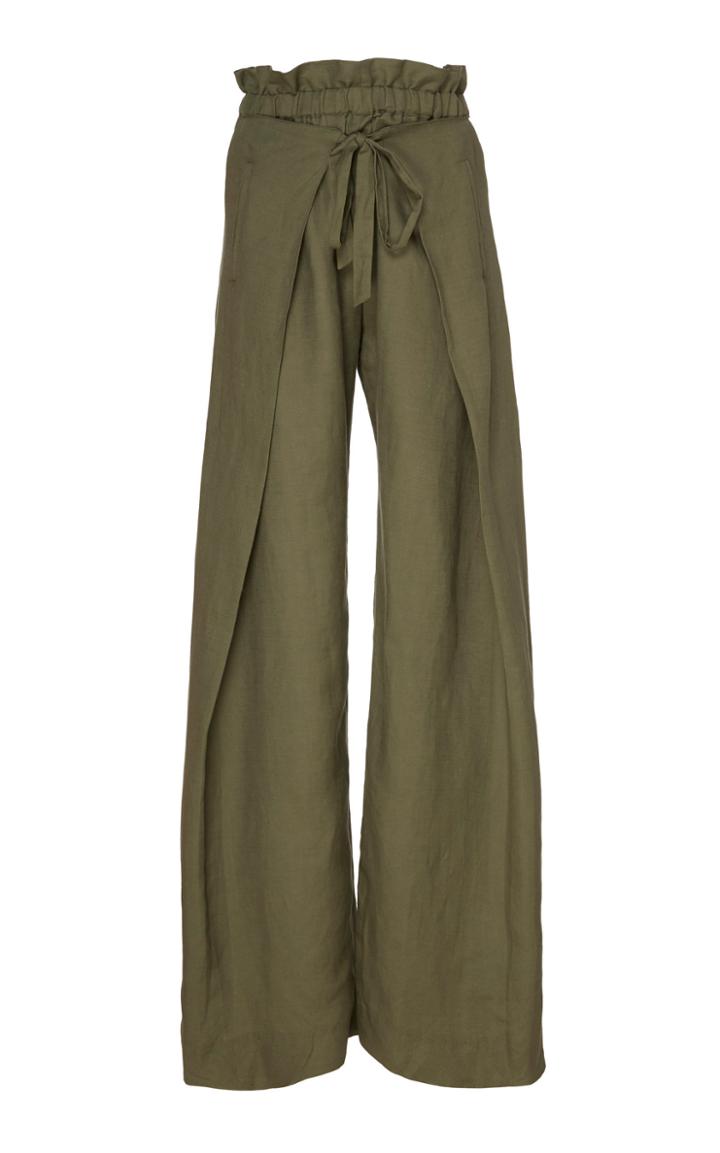 Cult Gaia Pajah Layered Linen Wide-leg Pants