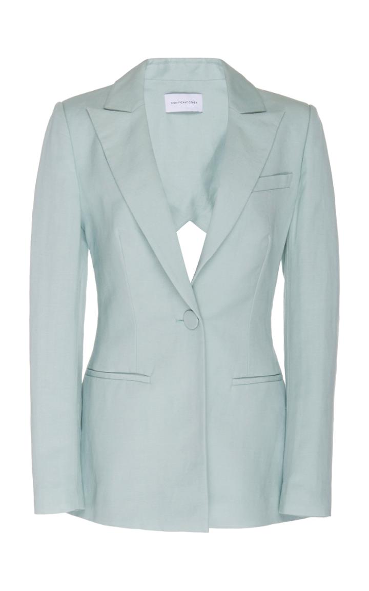 Significant Other Zahara Cutout Linen-blend Blazer