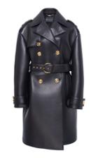 Versace Belted Leather Trench Coat
