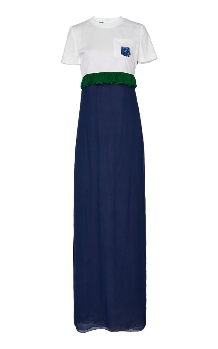 Prada Silk-chiffon Maxi T-shirt Dress
