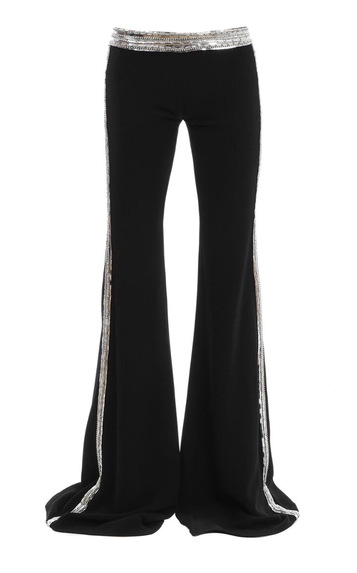 Moda Operandi Balmain Crystal-embellished Crepe Flared Pants Size: 36