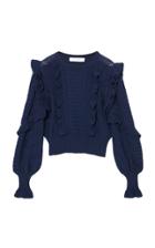 Moda Operandi Carolina Herrera Ruffled Cotton-blend Knit Top