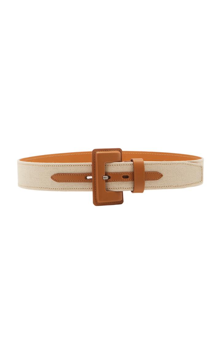 Maison Vaincourt Leather-trimmed Canvas Belt