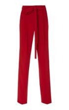Prabal Gurung Simone Stretch Crepe Belted Tapered Pants