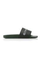 Givenchy Green Logo Pool Slide Sandals