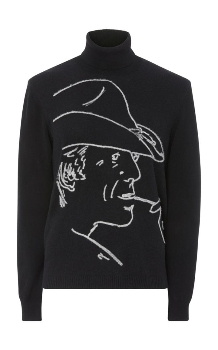 Ralph Lauren Embroidered Cashmere Turtleneck Sweater